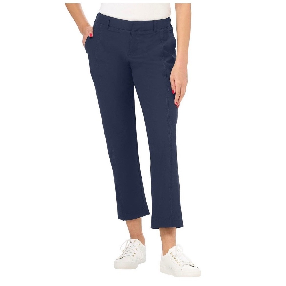 KIRKLAND SIGNATURE Ladies Travel Pants Ankle Women 16 Blue 4-Way Stretch 27" NWT